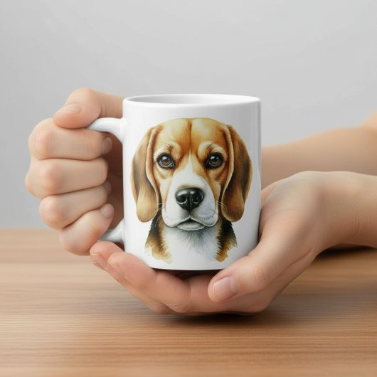Waterkleur Beagle  Koffiemok
