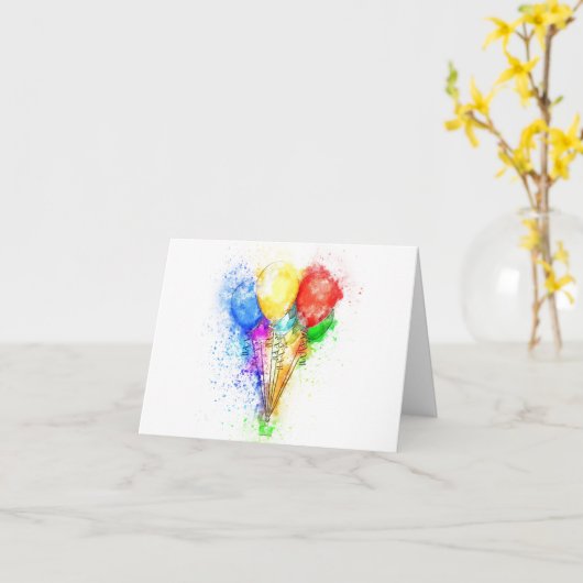 waterkleur Birthday Kaart (Gele Bloem)