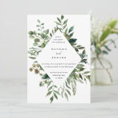 Waterkleur blad botanische trouwkaart uitnodiging (Staand voorkant)