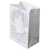 waterkleur blauwe kuif bruiloft medium cadeauzakje (Achterkant Gekanteld)