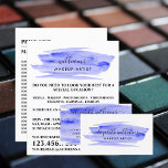 Waterkleur Blauwe Kwaststreek Make-up Artist Flyer<br><div class="desc">Script Waterkleur Blauwe Kwaststreek Make-up Artist Reclame Flyers Door The Business Card Store.</div>