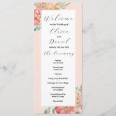 Waterkleur Bloem Bruiloft Menu Ceremonie Details (Voorkant)