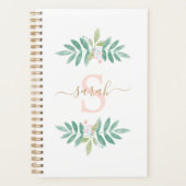 Waterkleur Bloem Monogram Planner (Voorkant)