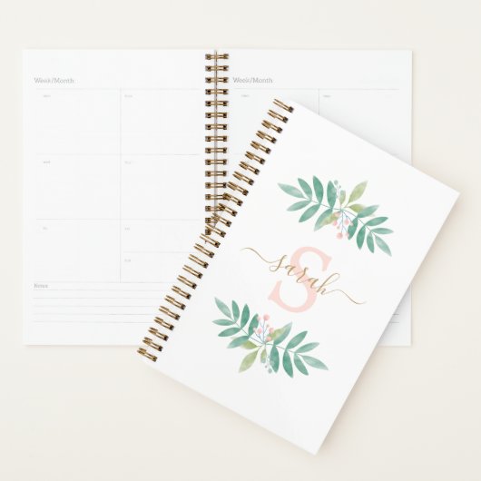 Waterkleur Bloem Monogram Planner (Display)