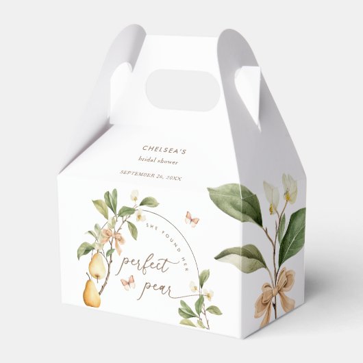 Waterkleur Bloem Perfect Pair Peer Bruiloft Feest Bedankdoosjes (Voorkant Zijde)