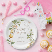 Waterkleur Bloem Perfect Pair Peer Bruiloft Feest Papieren Bordje (Feest)