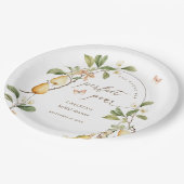 Waterkleur Bloem Perfect Pair Peer Bruiloft Feest Papieren Bordje (Gekanteld)