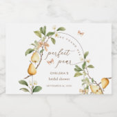 Waterkleur Bloem Perfect Pair Peer Bruiloft Feest Sparkling Wijnetiket (Enkel label)