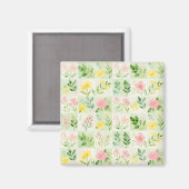 Waterkleur Bloem Rasterpatroon Magneet (Voorkant / Achterkant)