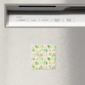 Waterkleur Bloem Rasterpatroon Magneet (Insitu (Vaatwasser))
