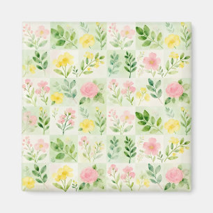 Waterkleur Bloem Rasterpatroon Magneet
