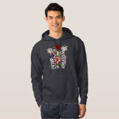 Waterkleur Bloem Ribbenkast Hoodie (Voorkant volledig)