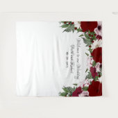 Waterkleur Bloemboog Burgundy Blush Groenelementen Wandkleed (Voorkant (horizontaal))