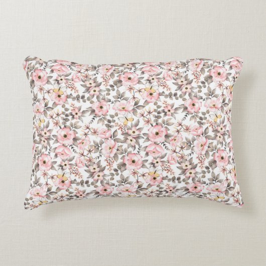 Waterkleur bloemen accent kussen (Voorkant)