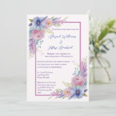 Waterkleur Bloemen Bruiloftsinvitation Kaart (Staand voorkant)