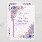 Waterkleur Bloemen Bruiloftsinvitation Kaart (Voorkant / Achterkant)