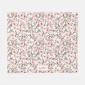 Waterkleur Bloemen Fleece Deken (Voorkant (Horizontaal))