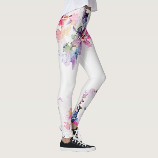 Waterkleur Bloemen Leggings (Rechts)