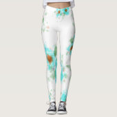 Waterkleur Bloemen Leggings (Voorkant)