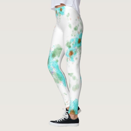 Waterkleur Bloemen Leggings (Links)