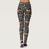 Waterkleur Bloemen Patroon 01.bw Leggings (Achterkant)