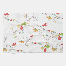 Waterkleur Bloemen Patroon Aangepaste Achtergrond  Theedoek