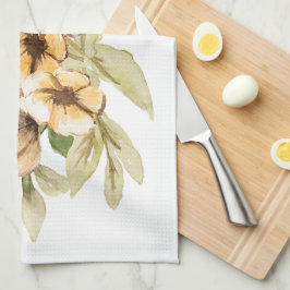 Waterkleur Bloemen Patroon Aangepaste Achtergrond  Theedoek