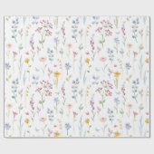 Waterkleur Bloemen Patroon Cadeaupapier (Vlak)