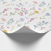 Waterkleur Bloemen Patroon Cadeaupapier (Hoek)