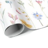 Waterkleur Bloemen Patroon Cadeaupapier (Rol Hoek)