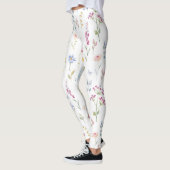 Waterkleur Bloemen Patroon Leggings (Links)