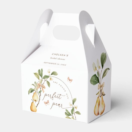 Waterkleur Bloemen Perfect Pair Peer Bruiloftsborr Bedankdoosjes (Achterkant)