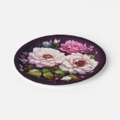 Waterkleur Bloemen Roze en Paarse Bloemen Papieren Bordje (Gekanteld)