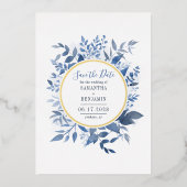 Waterkleur Bloemen Save the Date Script Folie Uitnodiging (Voorkant)