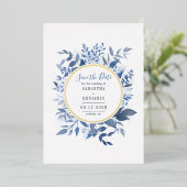 Waterkleur Bloemen Save the Date Script Folie Uitnodiging (Staand Voorkant)