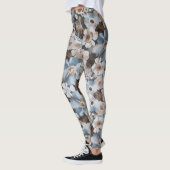 Waterkleur Bloemen Schilderpatroon Leggings (Links)