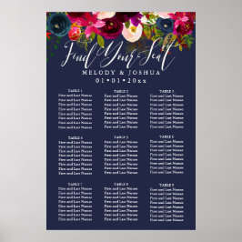 WATERKLEUR BLOEMEN STOELENVERDELING POSTER
