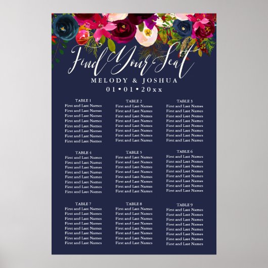 WATERKLEUR BLOEMEN STOELENVERDELING POSTER (Voorkant)