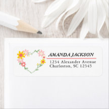 Waterkleur Bloemen Surround Hart Vorm