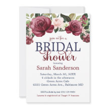 Waterkleur Bloemendesign in Maroon & Navy Bruidsdo