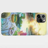 Waterkleur bloemenkleur iPhone hoesje (Achterkant horizontaal)