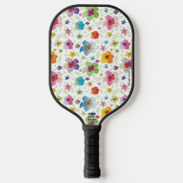 Waterkleur Bloemenpatroon, Leuk, Modern Pickleball Paddle
