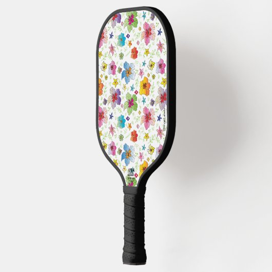 Waterkleur Bloemenpatroon, Leuk, Modern Pickleball Paddle (Links)