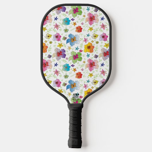 Waterkleur Bloemenpatroon, Leuk, Modern Pickleball Paddle (Achterkant)