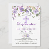 Waterkleur Bloemig Lavendel Paars Confirmatie Kaart (Voorkant)