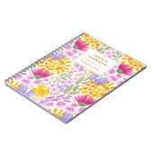 Waterkleur Bloemig Mooi Gepersonaliseerd Kleurrijk Notitieboek (Linkerzijde)