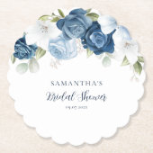 Waterkleur Bloemig Schrift Modern Bruidsfeest Kartonnen Onderzetters (Voorkant)