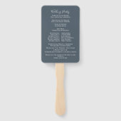 Waterkleur Bloemige Stof Grijs Huwelijksprogramma Handwaaier (Achterkant)