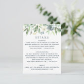 Waterkleur Bloemige Succulent Trouwdetails Kaart (Staand voorkant)