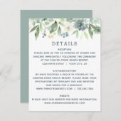 Waterkleur Bloemige Succulente Trouwdetails Kaart (Voorkant / Achterkant)